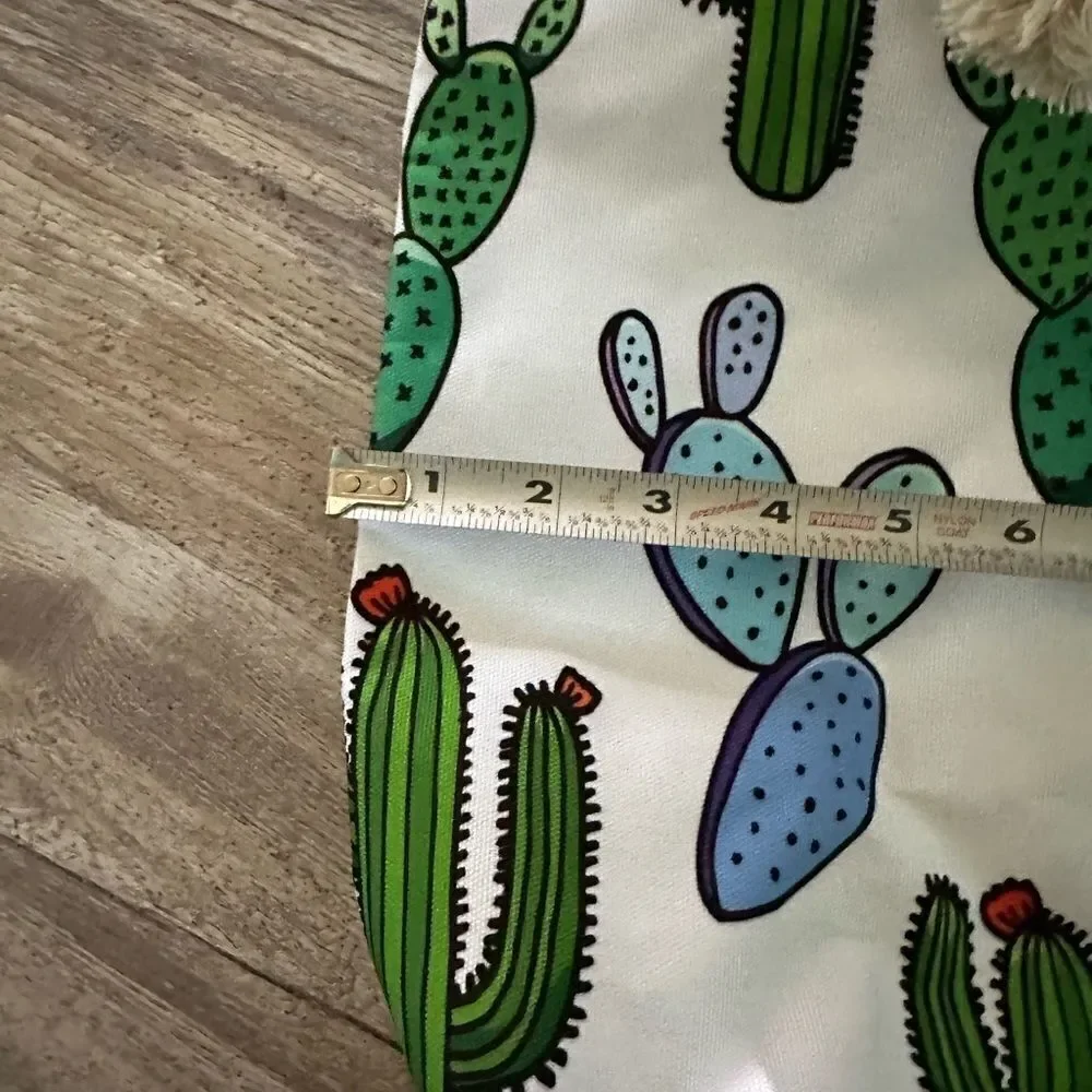 Water Resistant Canvas Beach Bag with Zipper, Cactus Large Beach Tote Bag new